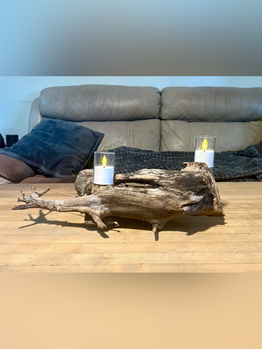 Handcrafted Natural Ocean Driftwood by my Husband- LED Candle 🕯️ Centerpiece - Picture 5 of 6